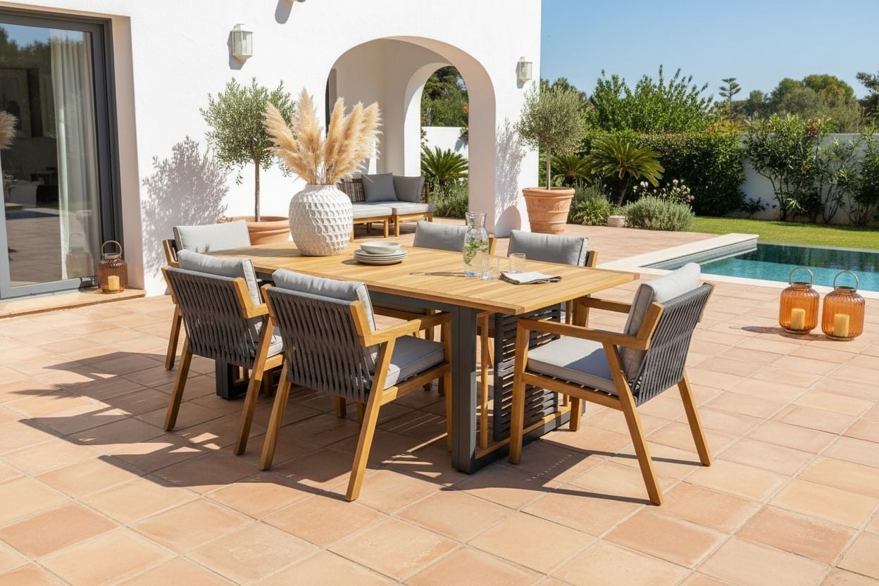 100x200 Alüminyum Roma Masa Takımı (Roma 6 Sandalye)