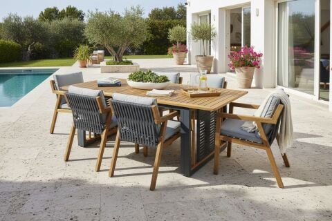 100x200 Alüminyum Roma Masa Takımı (Roma 6 Sandalye)