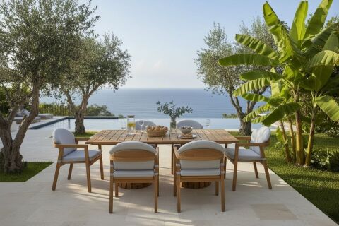 100X200 Iroko Rose Masa Takımı (Rose  6 Sandalye)