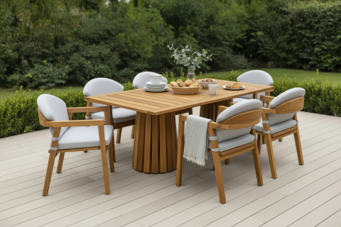 100X200 Iroko Rose Masa Takımı (Rose  6 Sandalye)