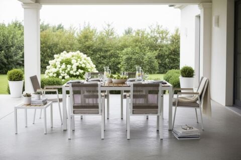 100x200 Alüminyum Taşkent Masa Takımı ( Alüminyum Taşkent 6 Sandalye)