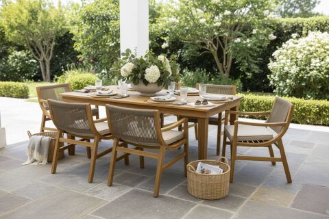 100x200 Iroko London Masa Takımı | ( Iroko London 6 Sandalye)