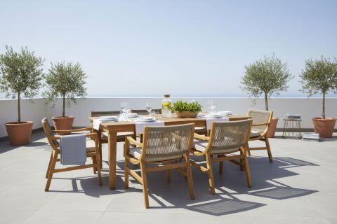 100x200 Iroko London Masa Takımı | ( Iroko London 6 Sandalye)